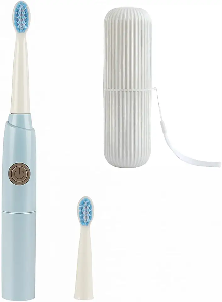 Escova de Dentes Elétrica com Porta Estojo de Viagem e Cabeça Extra Limpeza Profunda Cerdas Macias Design Ergonômico e Portátil para Higiene Bucal Completa Original