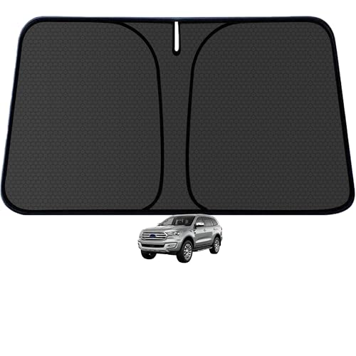 Everest Windshield Sun Shade for Ford Everest 2016-2022 Blocks UV Rays Accessories,1:1 Custom Foldable Thickened Wear-Resistant Front Window Sunshade Visor,Keeps Your Car Cooler