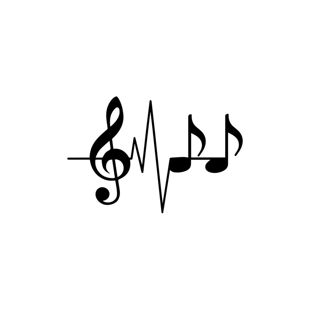 Musical Stickers Pack, Creative Adhesive Decorations for Instruments, Notebooks, Laptops, Cars, Bikes (Black)