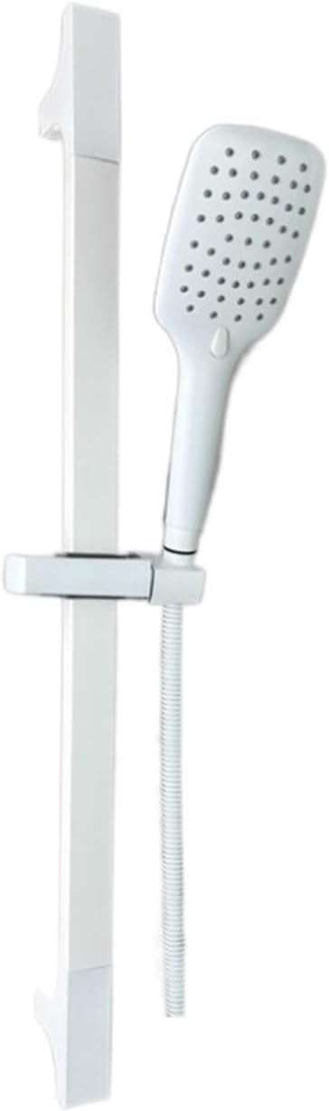 3 Functions ABS Hand Shower Bathroom Stainless Steel Sliding Bar Set with Brass Connector Outlet Black Metal Grey White 1.5m Hos(Grey W Outlet)