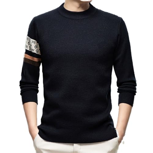 Men's Half-High Collar Autumn and Winter Knitted Sweater Middle-Aged and Young Warm Underwear