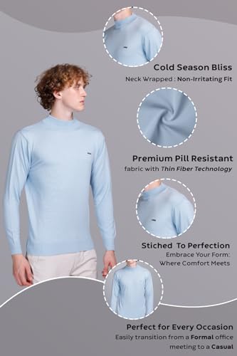 Image of GODFREY Woolen Full Sleeve Sweaters for Men Winter Wear - Turtle Neck Pullover for Men Stylish