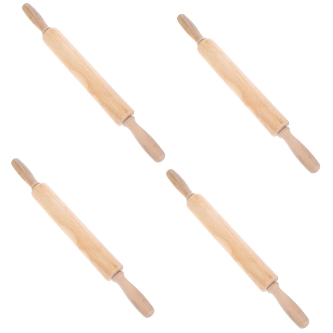 Cabilock 4 Piezas rodillo cocinas sartenes cacerolero biscotes bolachas ollas varilla rodante palitos para amasar suministros para hornear herramienta para hornear palos rodantes de madera