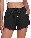 Sweat Shorts Women with Pockets Athletic Shorts for Womens Gym Running Workout Shorts Trendy High Wa