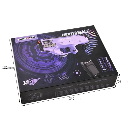 WORKER Nightingale 2.0 Blaster, Strong Magnetic Semi-Auto Flywheel Half Dart Blaster Pistol Toy Free DIY (Batteries not Included) Green - Thumbnail 5