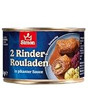 SIMON Rinderrouladen in pikanter Sauce 400 g I 2 handgewickelte Rouladen mit Füllung I Fertiggericht in recyclebarer Konserve I Authentische Hausmannskost