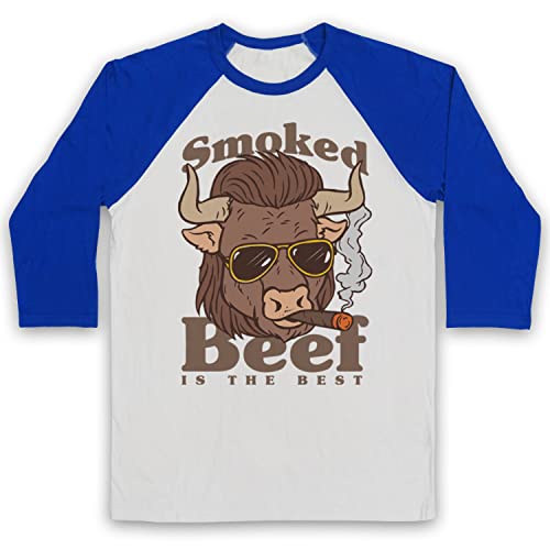 T-shirt baseball Smoked Beef Is The Best 3/4 manches pour un look original