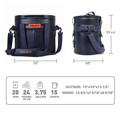 TOURIT クーラーボックス ソフトクーラー クーラーバッグ 保冷バッグ (14L, ブル-1) 2枚目