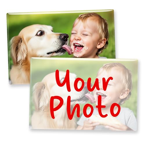 Imán personalizado con texto y foto rectangular 2x3 pulgadas