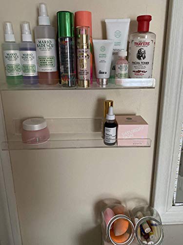 6 Pack Clear Acrylic Floating Wall Ledge Shelf,15" Wall Mounted Nursery Kids Bookshelf,Invisible Spice Rack,Nail Polish Rack And Vinyl Record Shelf,5Mm Thick Bathroom Storage Shelves Display #TOP4