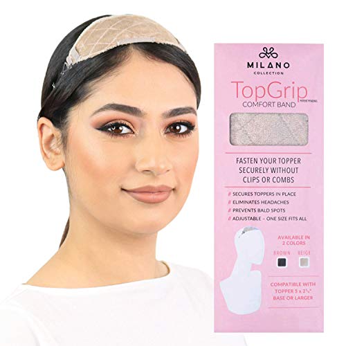 MILANO COLLECTION TopGrip: No-Slip Comfort Band for Securely Wearing Lace Front Wigs, Wig Grips, Wig Caps & Glueless Wig Bands, Size Small, Beige