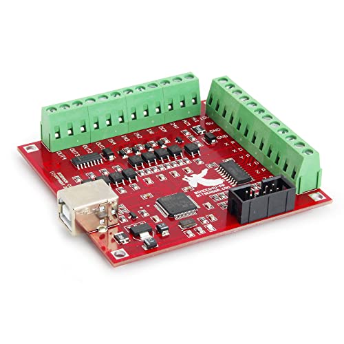 Cnctopbaos D-FDK-R 4 Axis Usb Mach3 Motion Control Card,Red 4-Axis Linkage Mach3 Cnc Controller Board,Stepper Motor Driver Control Card 100Khz 4 Inputs Breakout Board thumb #8