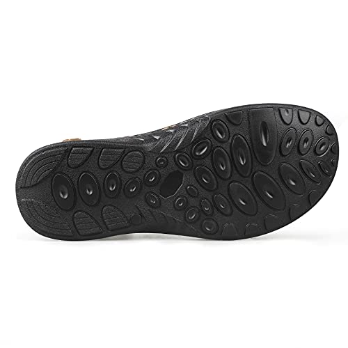 TIESTRA Mens Leather Sandal Wide Fit Walking Hiking Shoes Sports Outdoor Open Toe Sandal Comfortable Soft Summer Beach Shoes UK9/43EU - Image 5