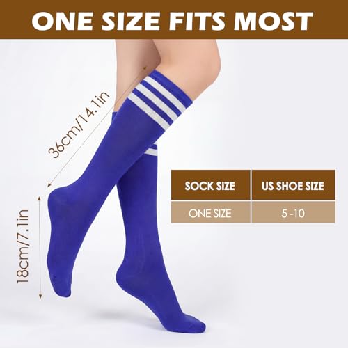 Image of American Trends Womens Athletic Knee High Socks Outdoor Sport Thigh High Stockings Casual Stripes Tube Socks