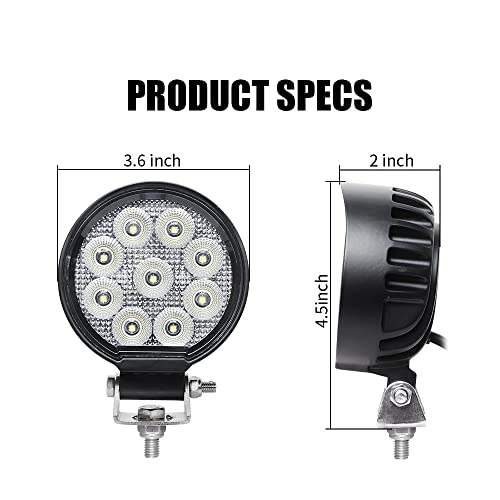 EXZEIT 54W Light Pods180° Flood Light with CREE Led Chips, Off Road Lights, Led Work Lights for Truck Tractor ATV UTV Golf cart Boat, 12v/24v (3.5 inch)