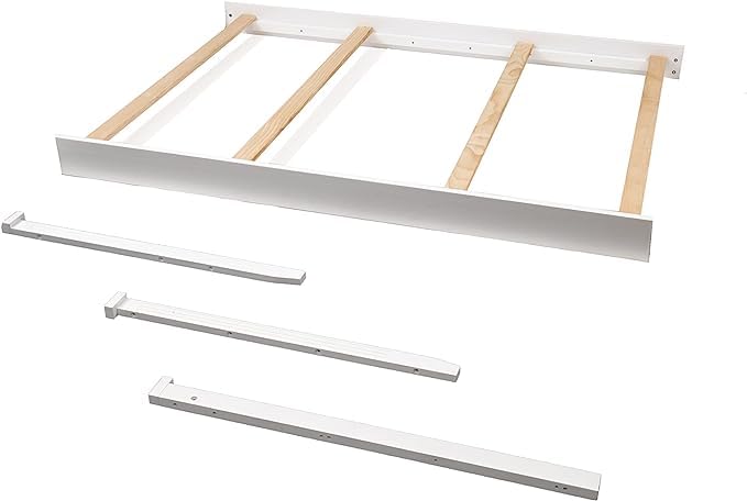 Image of CC KITS Full-Size Conversion Kit Bed Rails for Sorelle Crib & Changer Combos - Solid Wood Rail - Toddler & Adult Rail for Full-Size Beds - Nursery & Baby Furniture (White - Paris Crib & Changer)
