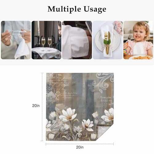 Servilletas de Tela Gehucoxee Pack de 4, 20x20 Inch miniatura 5