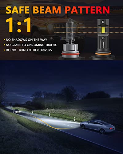 Fasato 9006 Hb4 Led Headlight Bulbs, 400% Brighter Led Low Beam/Fog Lights, 1:1 Mini Size, 6500K Cool White, Ip67 Waterproof, Pack Of 2 #TOP4