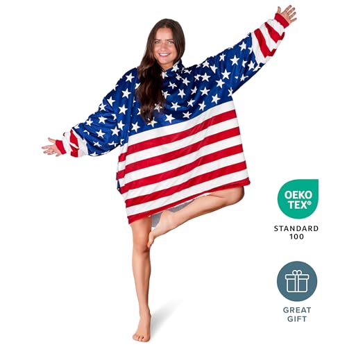 Image of Bare Home Wearable Blanket Hoodie - Soft Plush Sherpa - Warm and Cozy - Oversized Wearable Blanket
