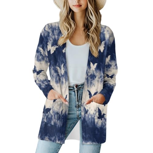 Image of Cardigan Sweaters for Women Long Sleeve Cardigan Soft Drape Open Front Fall Dusters V-Neck Jackets Dressy Loose Coat
