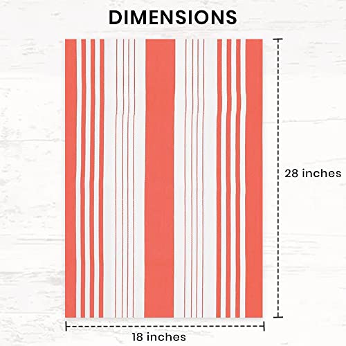 Candy Cottons Set Of 6 Kitchen Dish Towels, 100% Cotton Kitchen Towels, With Hanging Loop, Dishcloth Sets For Washing & Drying Dishes, Tea Towels & Hand Towels 18X28, Modern Style, Coral #TOP4