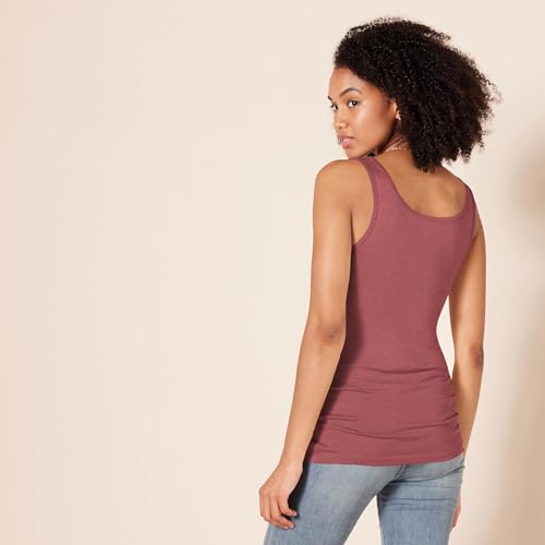 Image of Amazon Essentials Women's Slim-Fit Ribbed Scoop Neck Tank Tops, Pack of 2