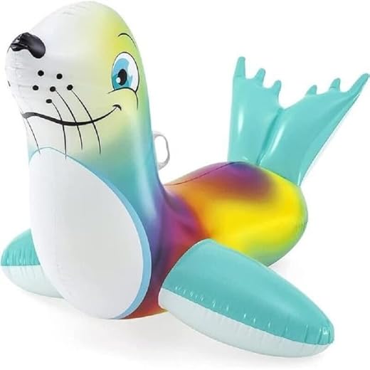 Trade Shop – Cabalgable Inflable Con Forma De Sello Alegre Para Niños, 157 X 114 Cm, Asas 41479 –