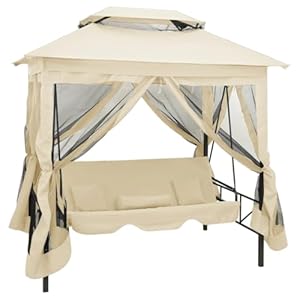 HUAKEHOM Gartenschaukel mit Bettfunktion 2Sitzer