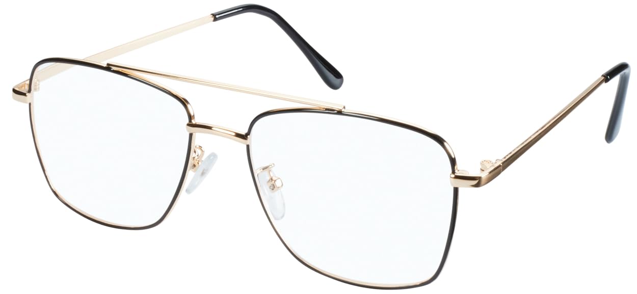 Remaldi Men's Arden Reading Glasses, Black Gold, 1.25