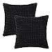 Amazon Brand - Umi Housse de Coussin Rectangulaire Coussin Exterieur en Velours Salon Moderne pour Chambre Taie d'oreiller Doux Confortable Noir 65x65cm
