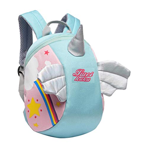 KESYOO Mochila de unicórnio para crianças e crianças, Azul, 18X12X25CM