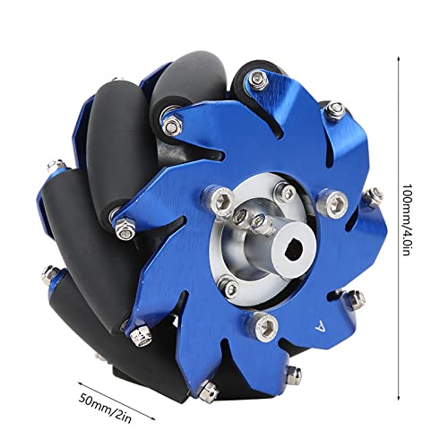 4in Mecanum Wheel,Mecanum Wheel Right Wheel 50mm 30KG Load Wheel 45 Degree Directional Wheel Robot Drive Wheel with Wheel Coupling Robot Parts for Intelligent Robot Car Component