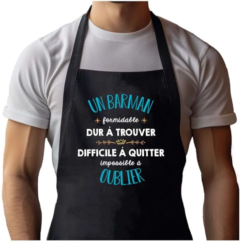 Tablier noir Planetee homme vêtement blouse de protection cuisine et jardin
