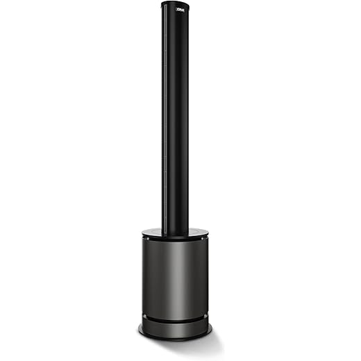 GM Artic Air One Bladeless Tower Fan Black Colour Maximum Heating High Purification With HEPA Fliter.Adjustable Cooling & Heating DC Motor and Bladeless Technology Suitable for Home and Office