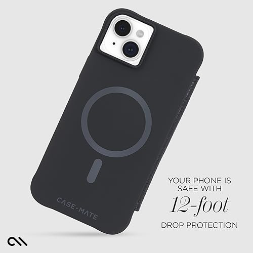 Étui portefeuille iPhone 15 Plus Case-Mate cuir véritable MagSafe noir - 3