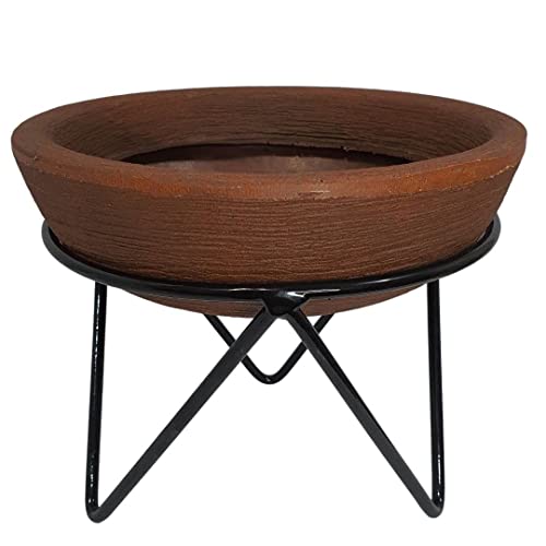 Suporte Tripé de Ferro para Vasos de 20cm Plantas de Chão (Preto)