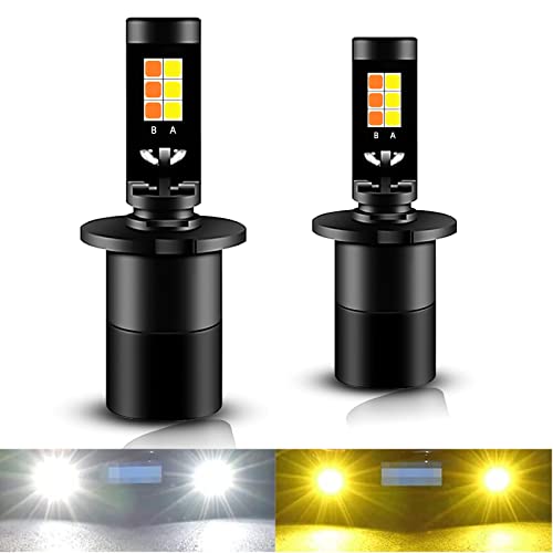 Ciihon H3 Led Fog Light Bulbs Dual Color 6000K White+3000K Yellow H3 Bulbs Switchback1900Lm 35W Led H3 Bulbs Drl Replacement Pack Of 2 #TOP1