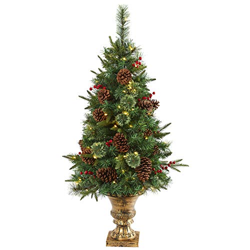 Nearly Natural 4ft. Pine, Pinecone and Berries Artificial Christmas Tree