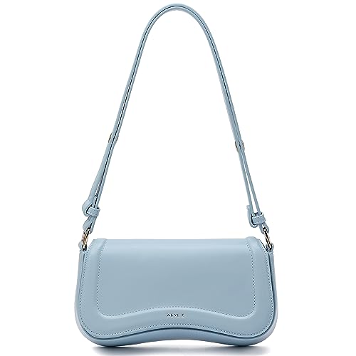 Keyli Bolsa de ombro feminina moderna bolsa tiracolo de couro impermeável bolsas pequenas bolsas de mão bolsas de designer, Azul claro, 10.3' L x 2.4' W x 5.7' H