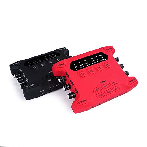 USB External Sound Card, Portable Digital External Sound Card Mixing Console, Built-in Multiple Sound Effects, for Music Recording DJ Network Live Transmission Karaoke