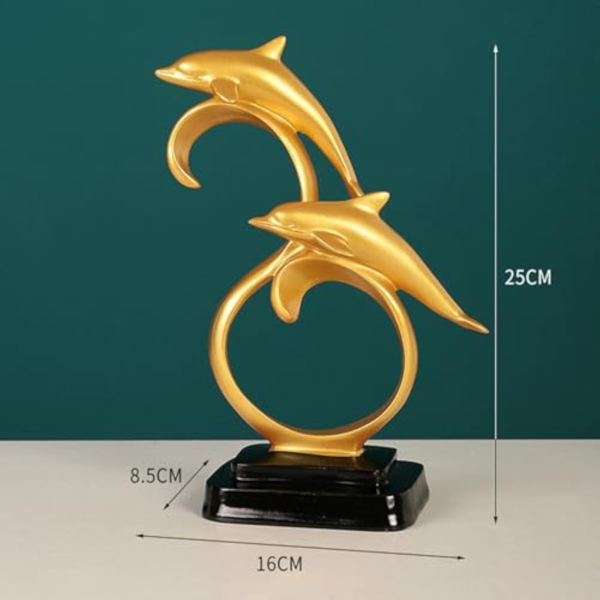 Lifelike Dolphin Cat Figurine Clock for Home Decor