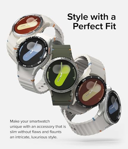 Image of Ringke Bezel Styling & Glass Compatible with Samsung Galaxy Watch 7 40mm [Combo] Anti-Scratch Stainless Steel Frame Ring Cover with HD Clear Tempered Glass Screen Protector - 40-02 (ST) Black