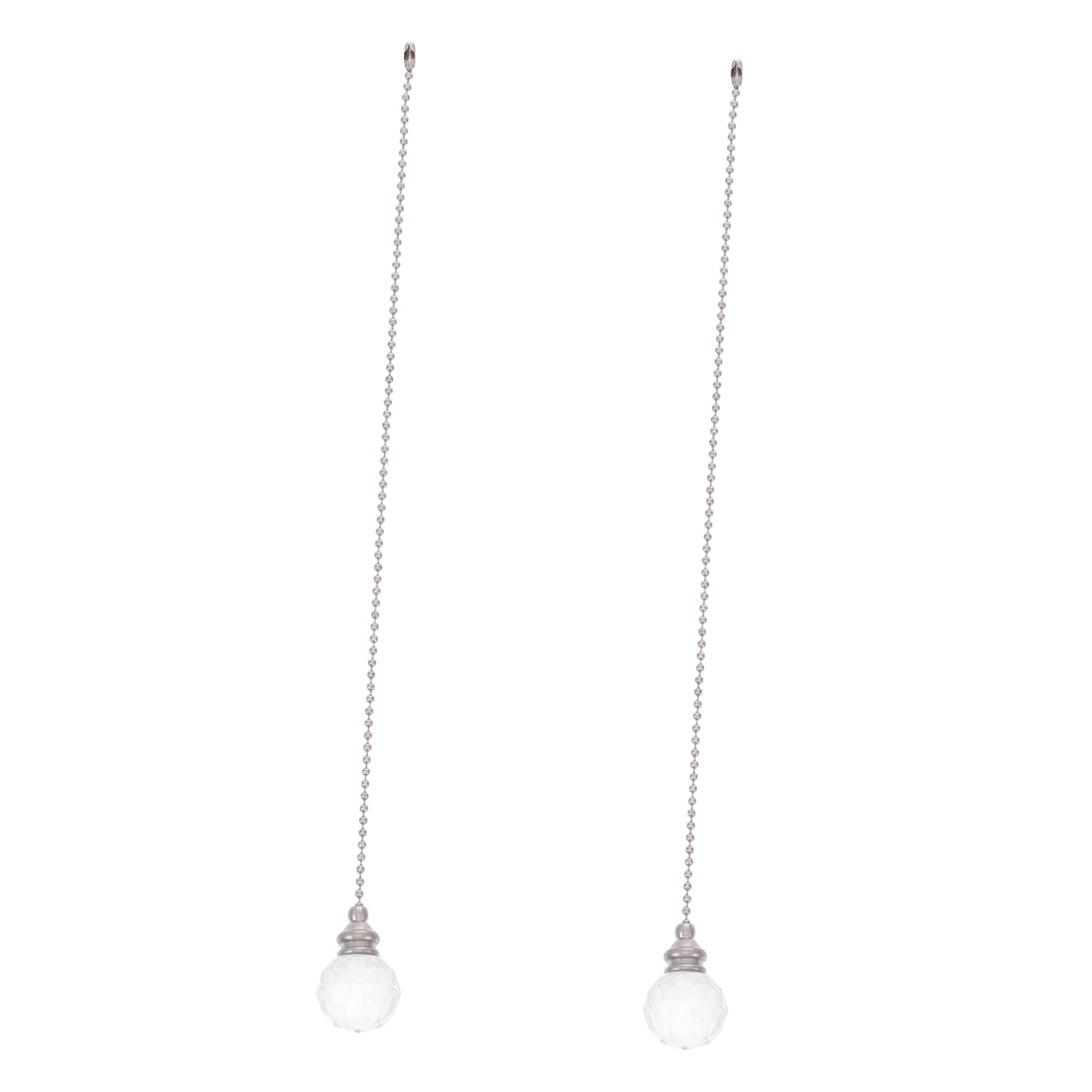 Lurrose 2pcs European Style Crystal Pull Chain Chandelier Pendant Ceiling Fan Light Hanging Adornment Decor for Home