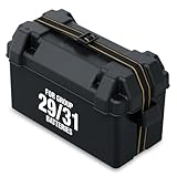 Attwood 9084-1 Large Vented Battery Box with Mounting Strap, Fits Group 29 and 31 Series Batteries, Black