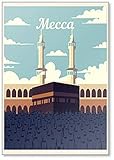 Mecca City Skyline. Mecca Vintage Illustration Fridge Magnet
