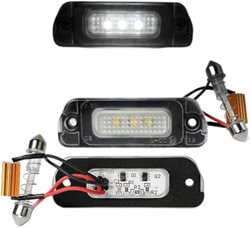 Vuzmode 2 Bombillas LED de matrícula sin Errores for Mercedes-Benz W164, X164, W251, ML, GL, R, Color Blanco. Bombilla para matrícula