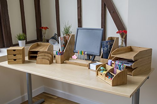 OSCO BAM-3TT Bamboe Drie Lagen Brievenbak, Hout Bruin, 175 x 245 x 375 mm - Afbeelding 4