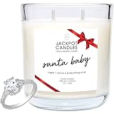 Jackpot Candles Christmas Santa Baby Candle with Ring Inside (Surprise Jewelry Valued at 15 to 5,000 Dollars) Ring Size 7