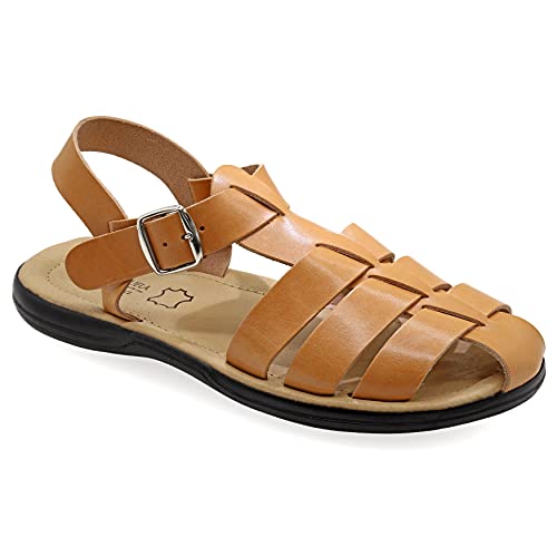 46 Beige Emmanuela Bequeme antike griechische Sandalen aus Leder für Herren, gepolsterte Einlegesohle Handgefertigte Ledersandalen, hochwertige verstellbare Sommerschuhe mit Schnalle