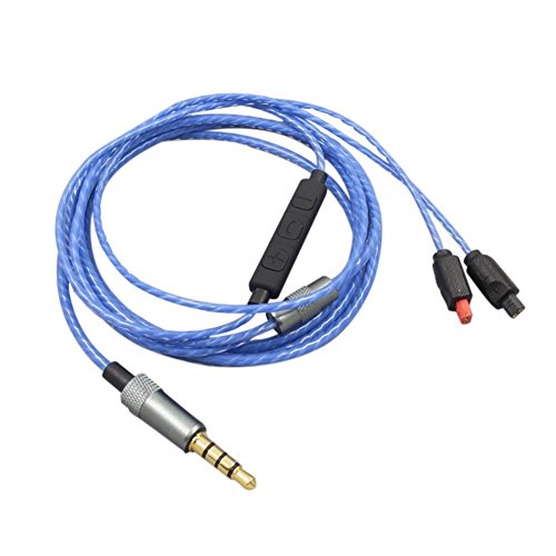 Sqrmekoko OFC Upgrade Cable for Audio Technica ATH-IM50 IM70 IM01 IM02 IM03 IM04 Inline Mic Remote Audio Cord Blue